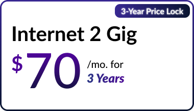 Mediacom Internet 2 Gig. $70 per mo. for 3 years. 